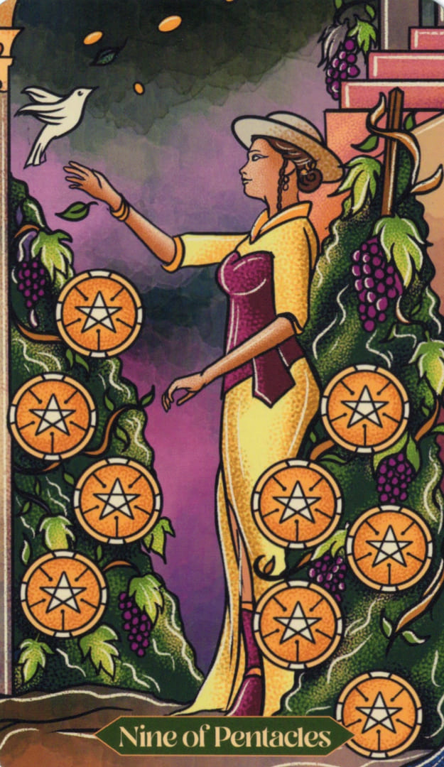 Девятка пентаклей — Dreamscapes Tarot