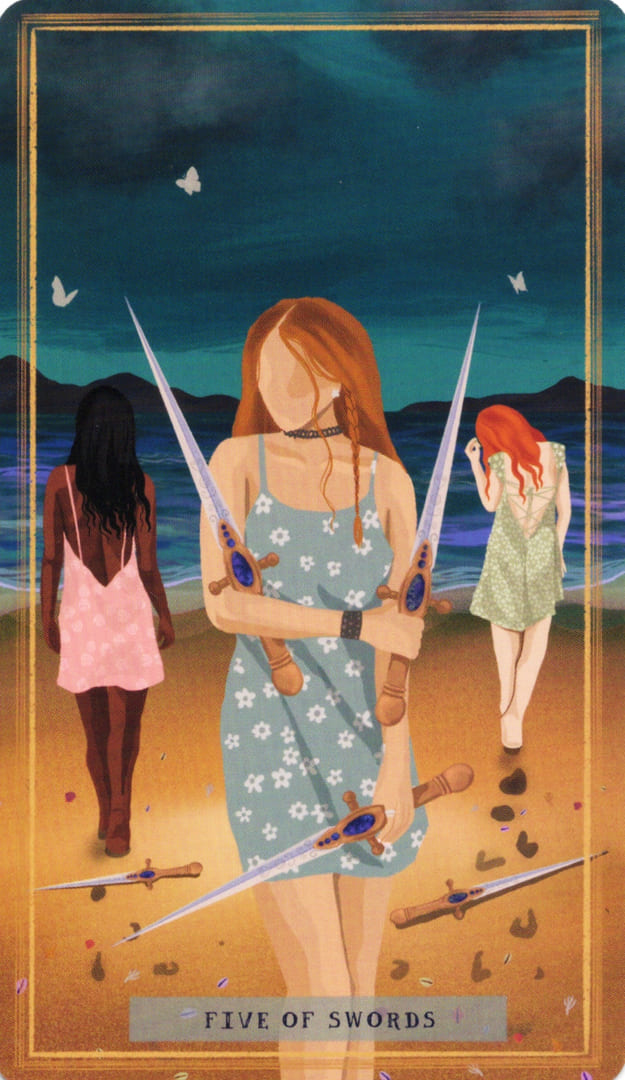 Пятёрка мечей — Таро Земной Женщины
