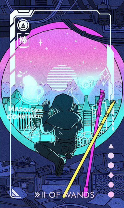 Двойка жезлов — Eldritch Overload Tarot