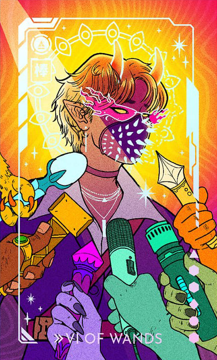 Шестёрка жезлов — Eldritch Overload Tarot