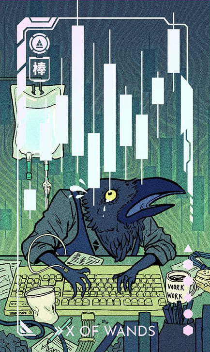 Десятка жезлов — Eldritch Overload Tarot
