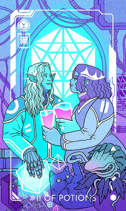 Двойка чаш — Eldritch Overload Tarot