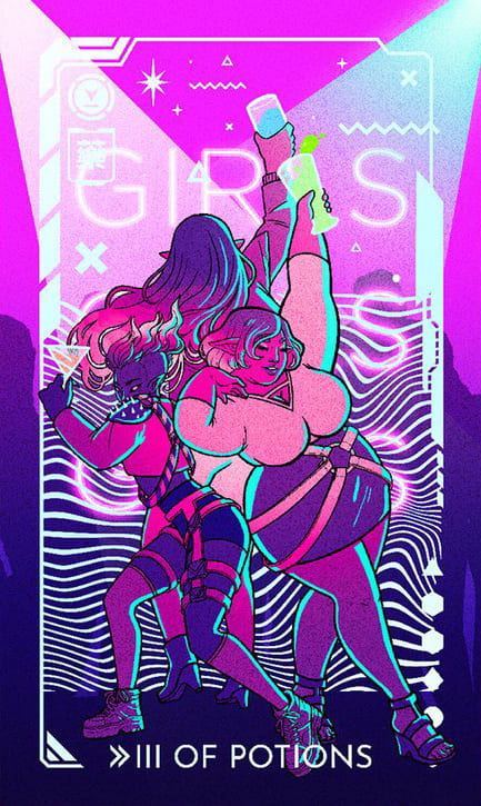 Тройка чаш — Eldritch Overload Tarot