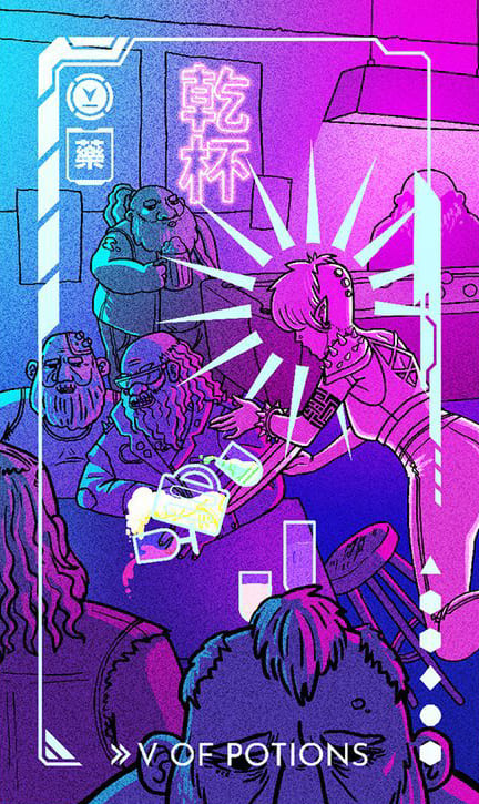 Пятёрка чаш — Eldritch Overload Tarot