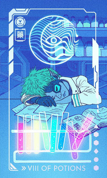 Восьмёрка чаш — Eldritch Overload Tarot