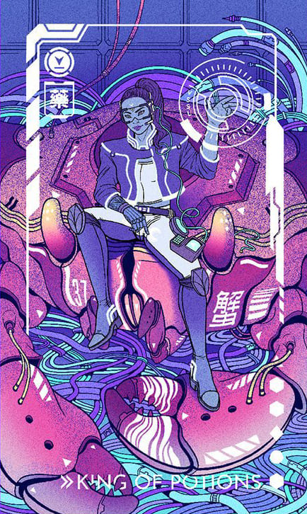 Король чаш — Eldritch Overload Tarot