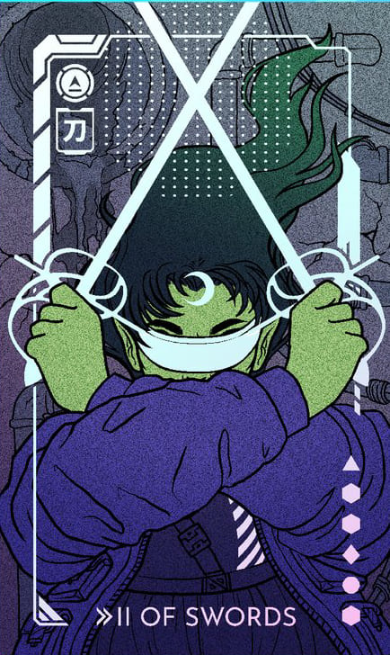 Двойка мечей — Eldritch Overload Tarot