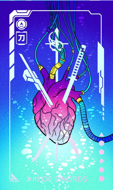 Тройка мечей — Eldritch Overload Tarot