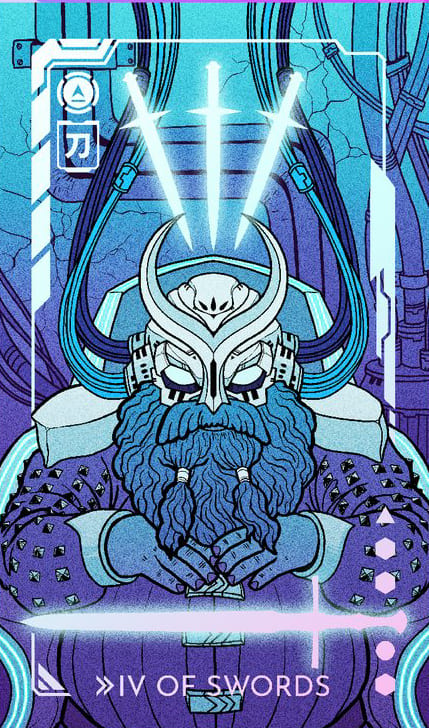 Четверка мечей — Eldritch Overload Tarot