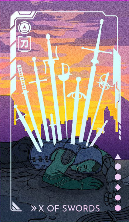 Десятка мечей — Eldritch Overload Tarot