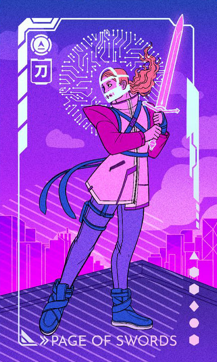 Паж мечей — Eldritch Overload Tarot