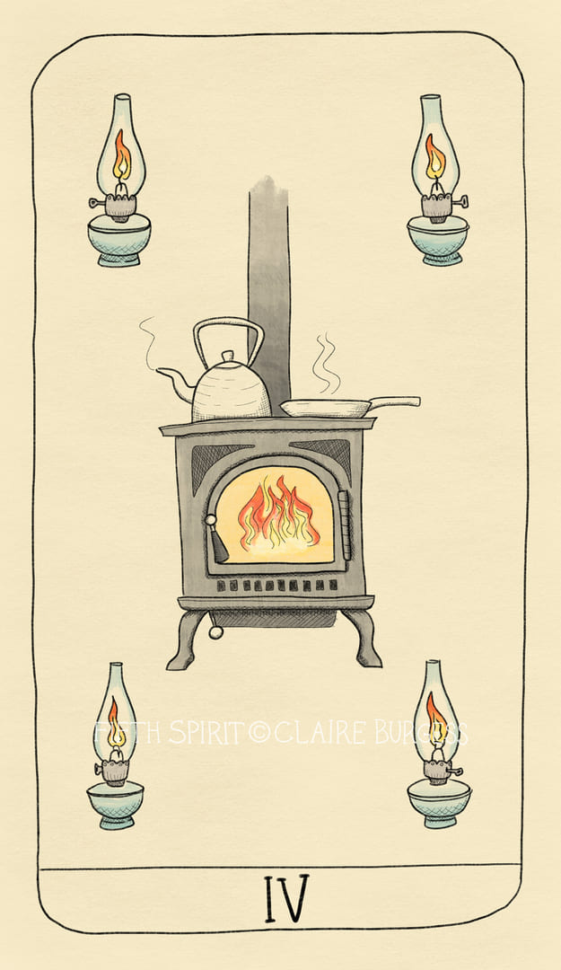 Четверка жезлов — Fifth Spirit Tarot