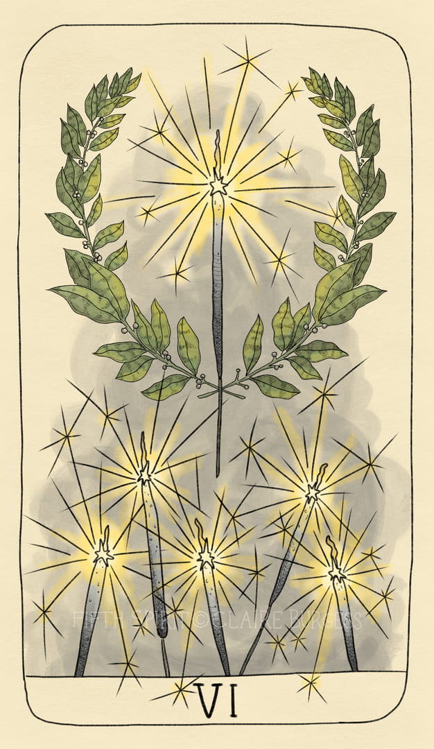 Шестёрка жезлов — Fifth Spirit Tarot
