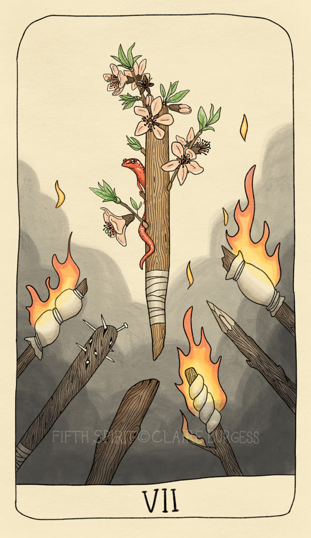 Семёрка жезлов — Fifth Spirit Tarot