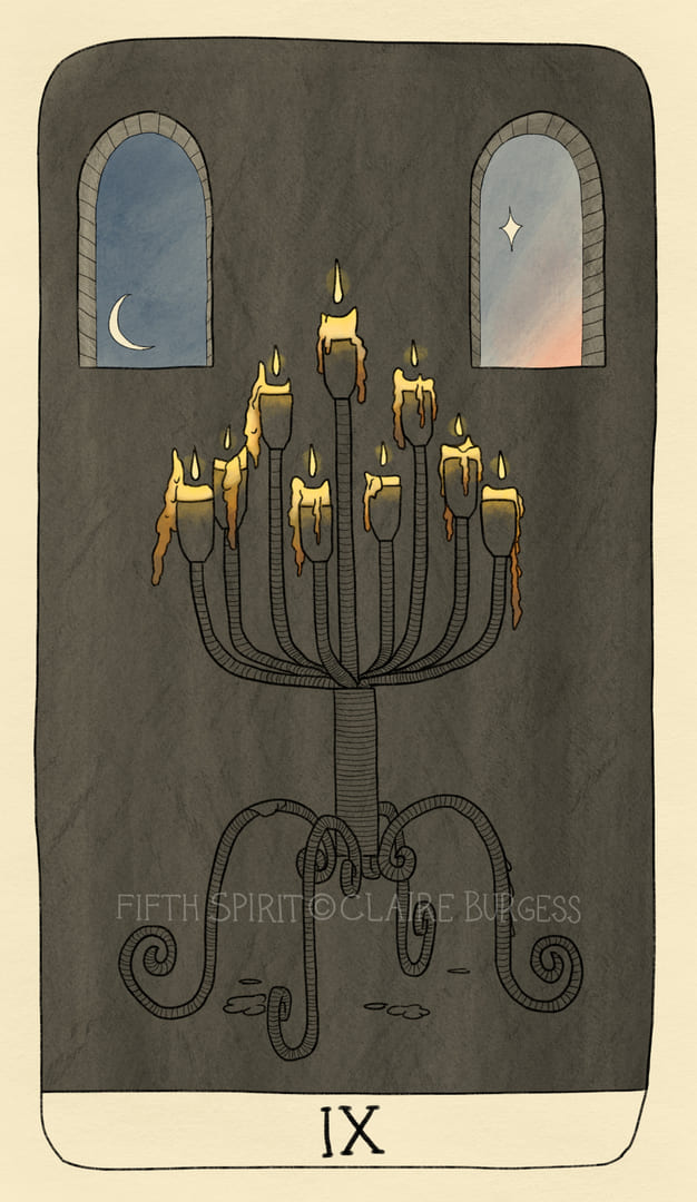 Девятка жезлов — Fifth Spirit Tarot