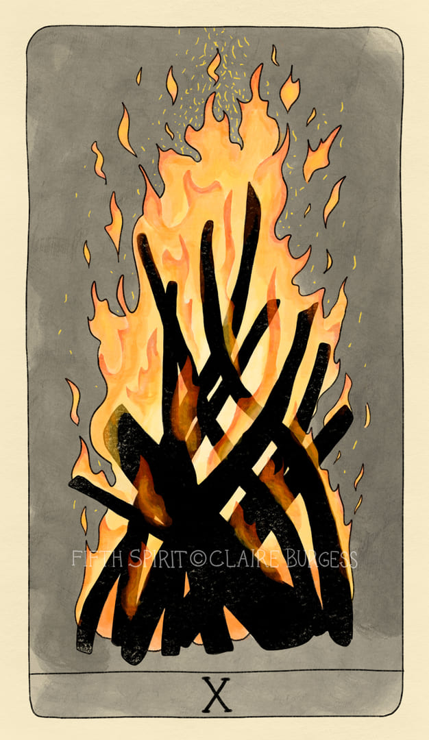 Десятка жезлов — Fifth Spirit Tarot