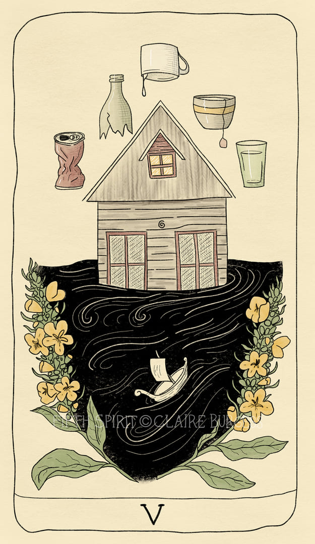 Пятёрка чаш — Fifth Spirit Tarot