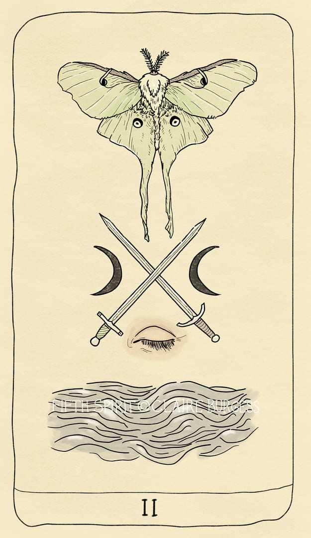 Двойка мечей — Fifth Spirit Tarot
