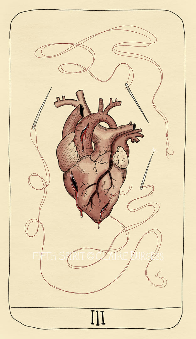 Тройка мечей — Fifth Spirit Tarot