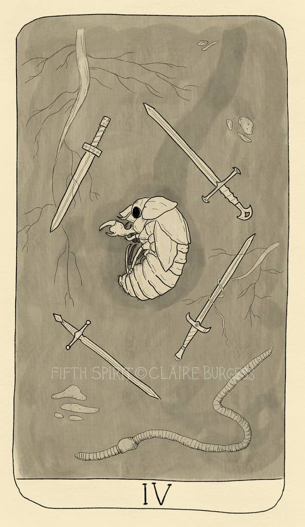 Четверка мечей — Fifth Spirit Tarot