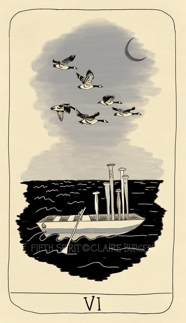 Шестёрка мечей — Fifth Spirit Tarot