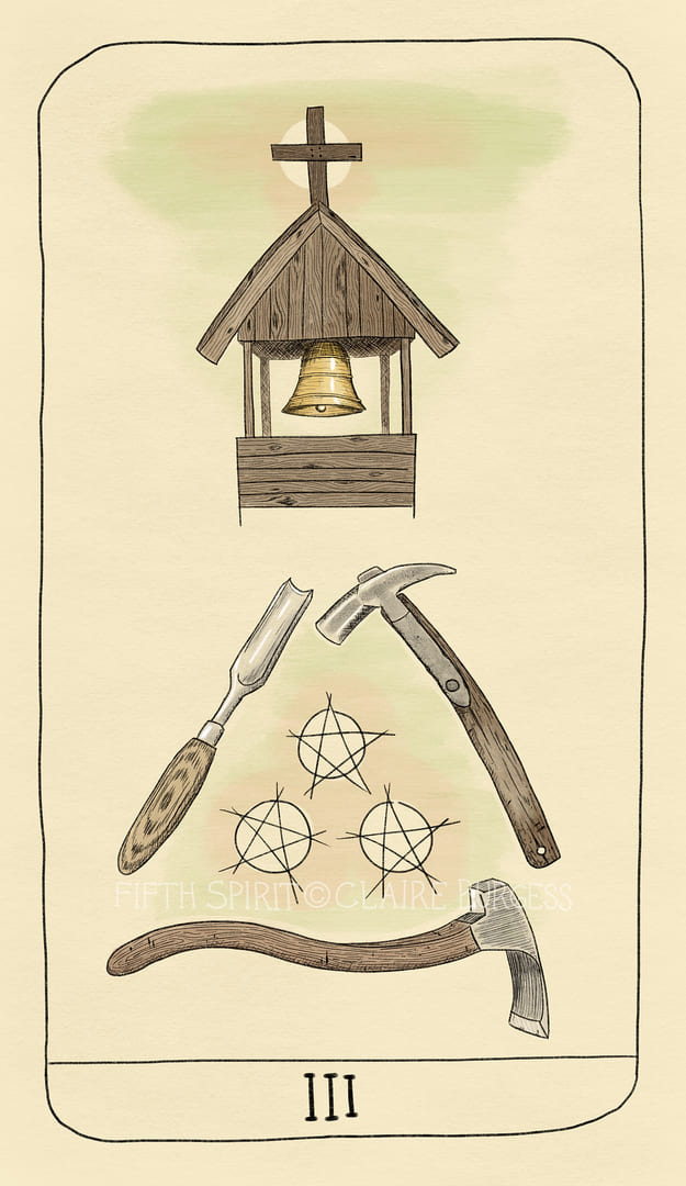Тройка пентаклей — Fifth Spirit Tarot