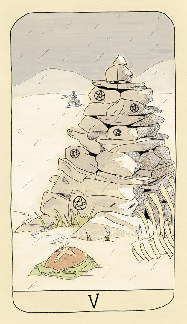 Пятёрка пентаклей — Fifth Spirit Tarot