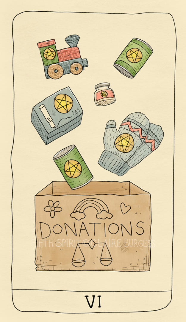 Шестёрка пентаклей — Fifth Spirit Tarot