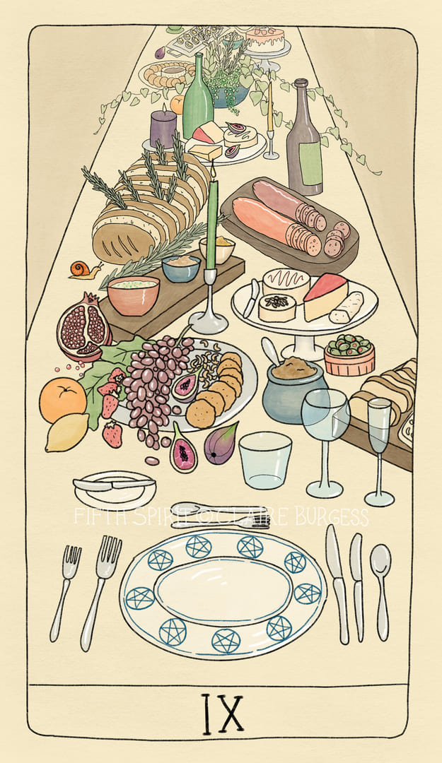 Девятка пентаклей — Fifth Spirit Tarot