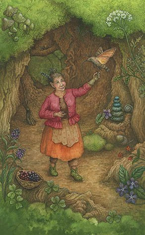 Девятка пентаклей — Таро Зачарованного леса