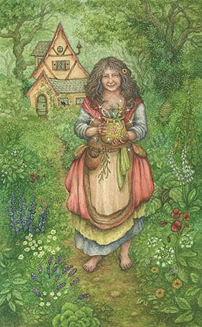 Королева пентаклей — Таро Зачарованного леса