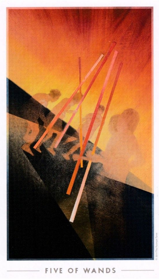 Пятёрка жезлов — Таро Истока