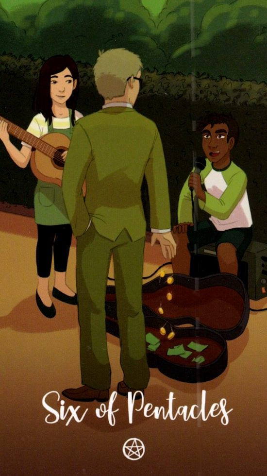 Шестёрка пентаклей — Таро Космических Циклов