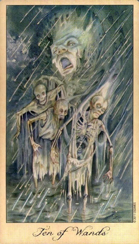 Десятка жезлов — Таро Призраков и Духов