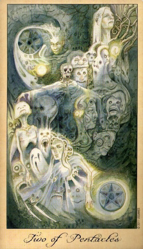 Двойка пентаклей — Таро Призраков и Духов