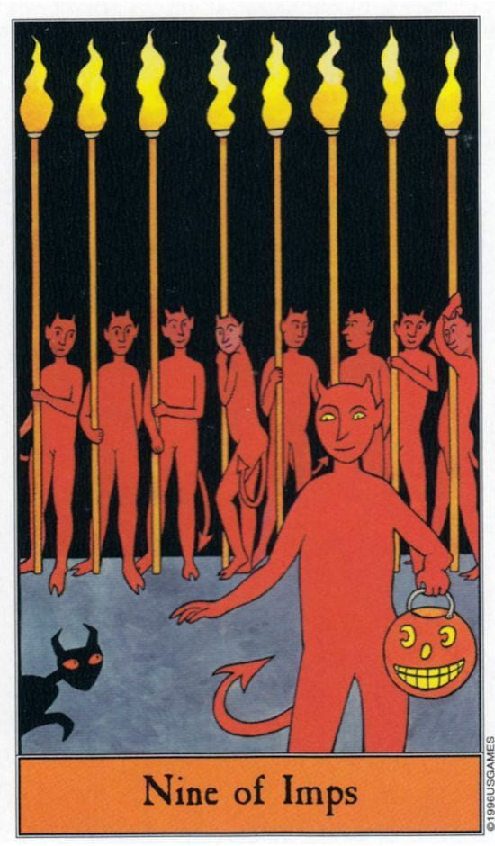 Девятка жезлов — Таро Хеллоуин