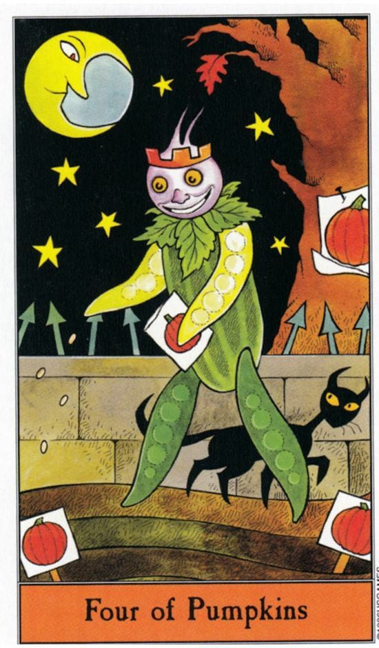 Четверка пентаклей — Таро Хеллоуин