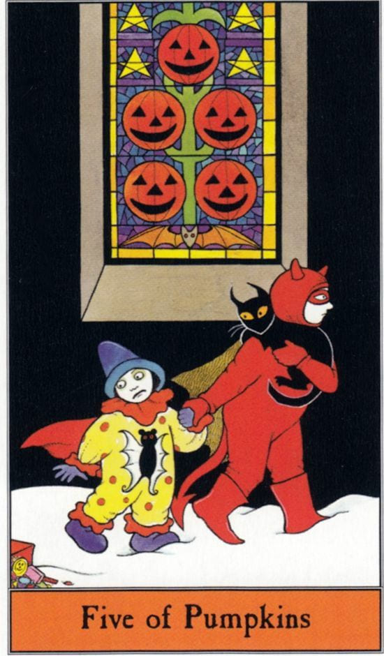 Пятёрка пентаклей — Таро Хеллоуин