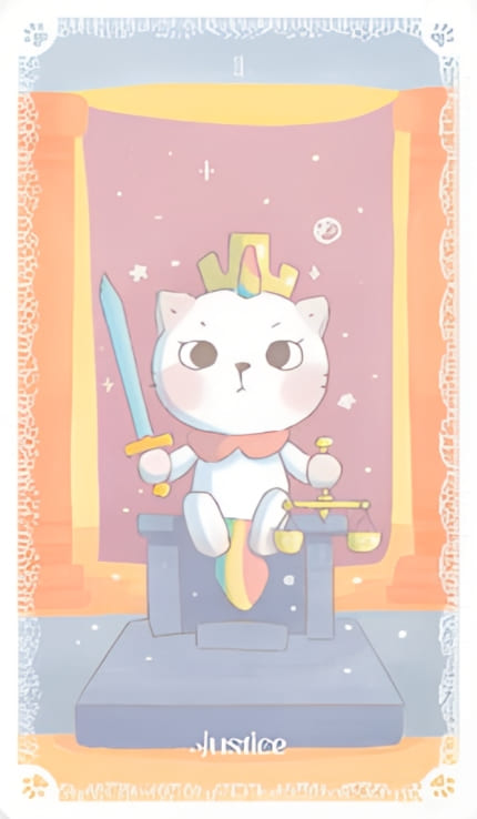 Справедливость — Kittycorn Tarot