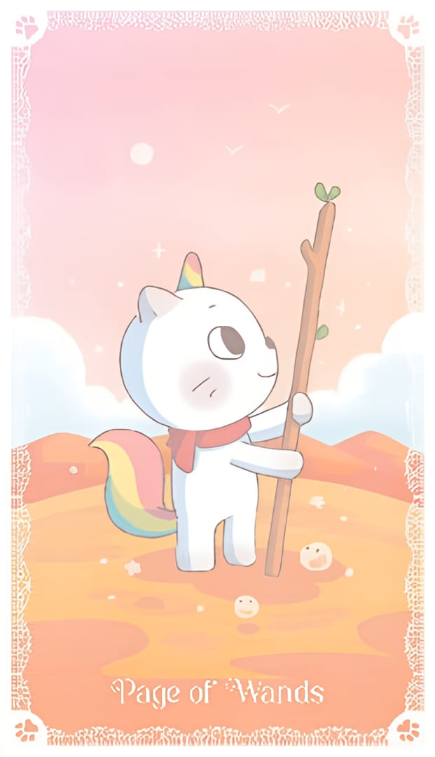 Паж жезлов — Kittycorn Tarot