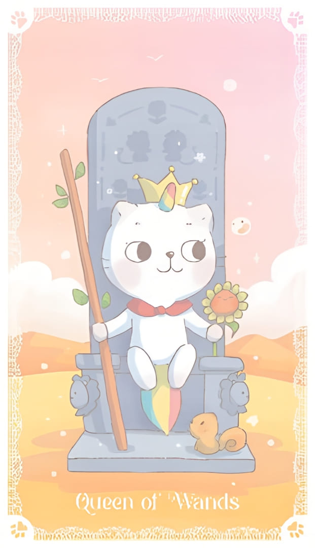 Королева жезлов — Kittycorn Tarot