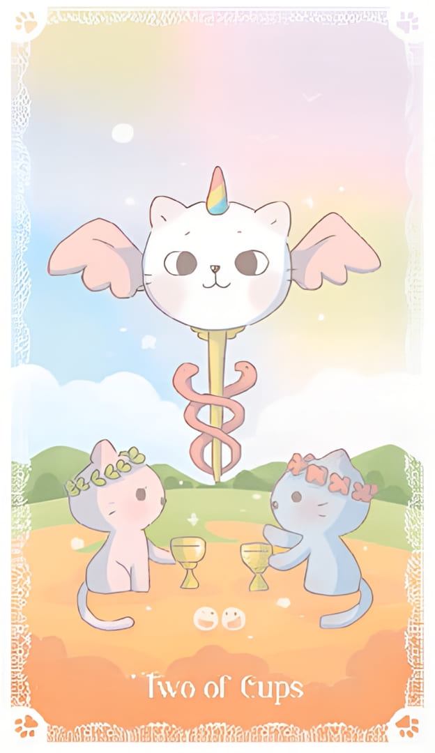 Двойка чаш — Kittycorn Tarot