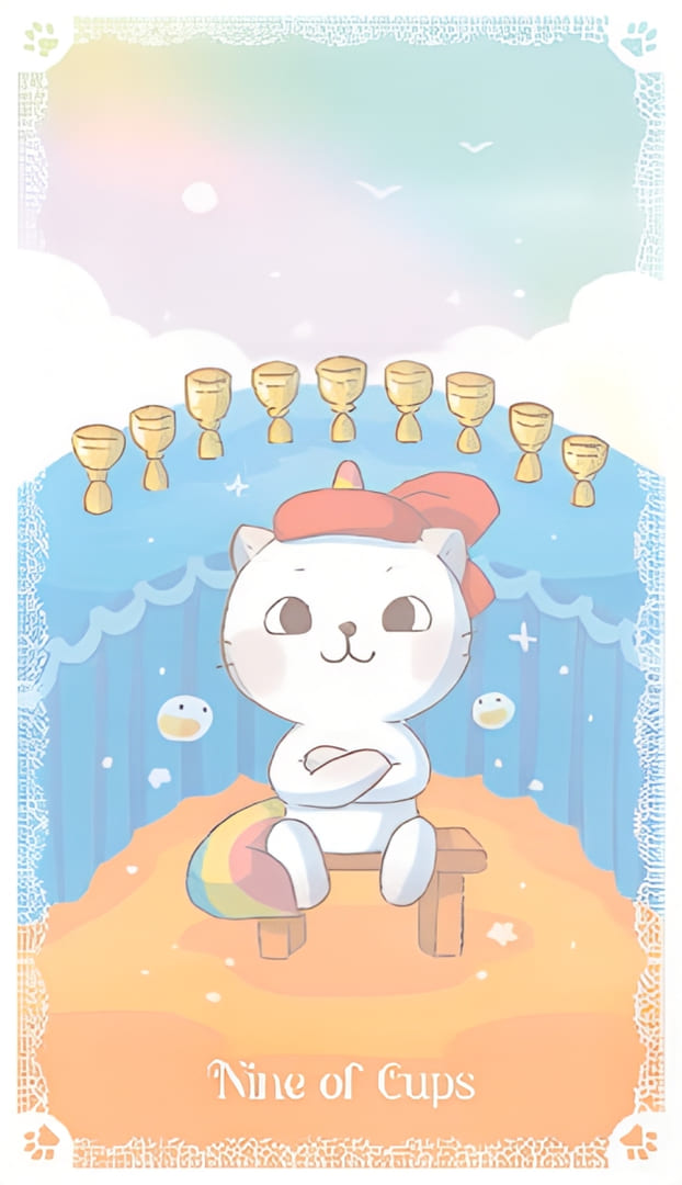 Девятка чаш — Kittycorn Tarot