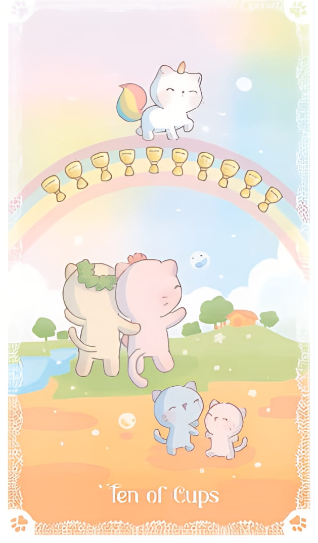 Десятка чаш — Kittycorn Tarot