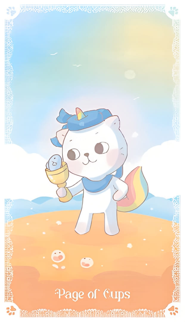 Паж чаш — Kittycorn Tarot