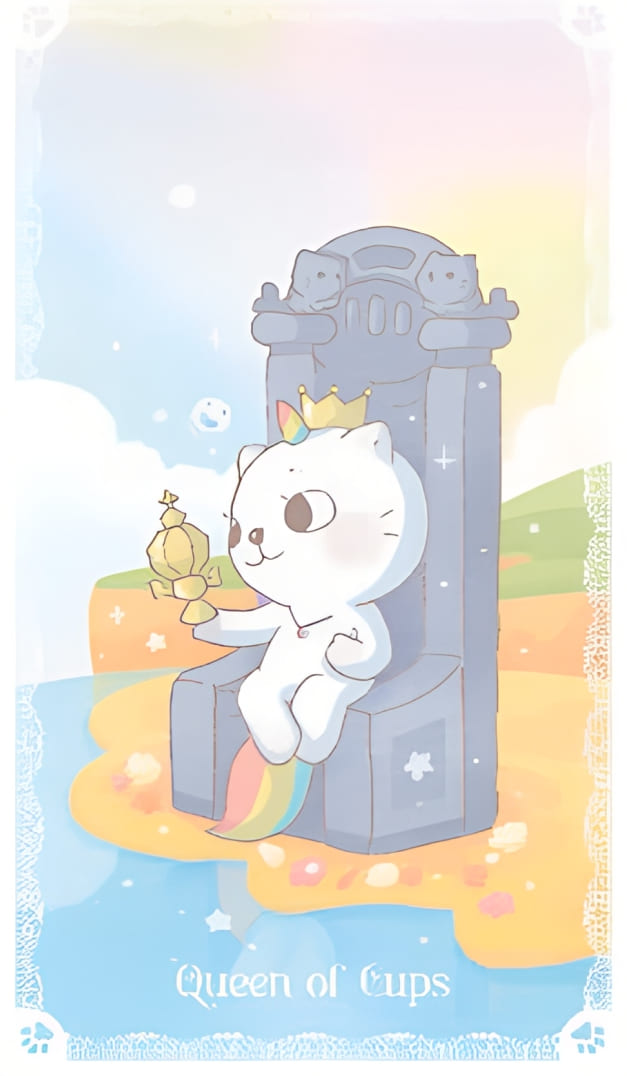 Королева чаш — Kittycorn Tarot