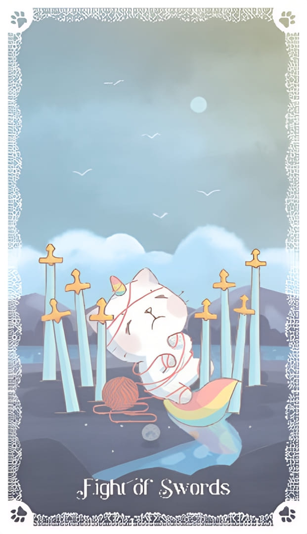 Восьмёрка мечей — Kittycorn Tarot