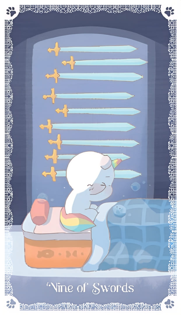 Девятка мечей — Kittycorn Tarot
