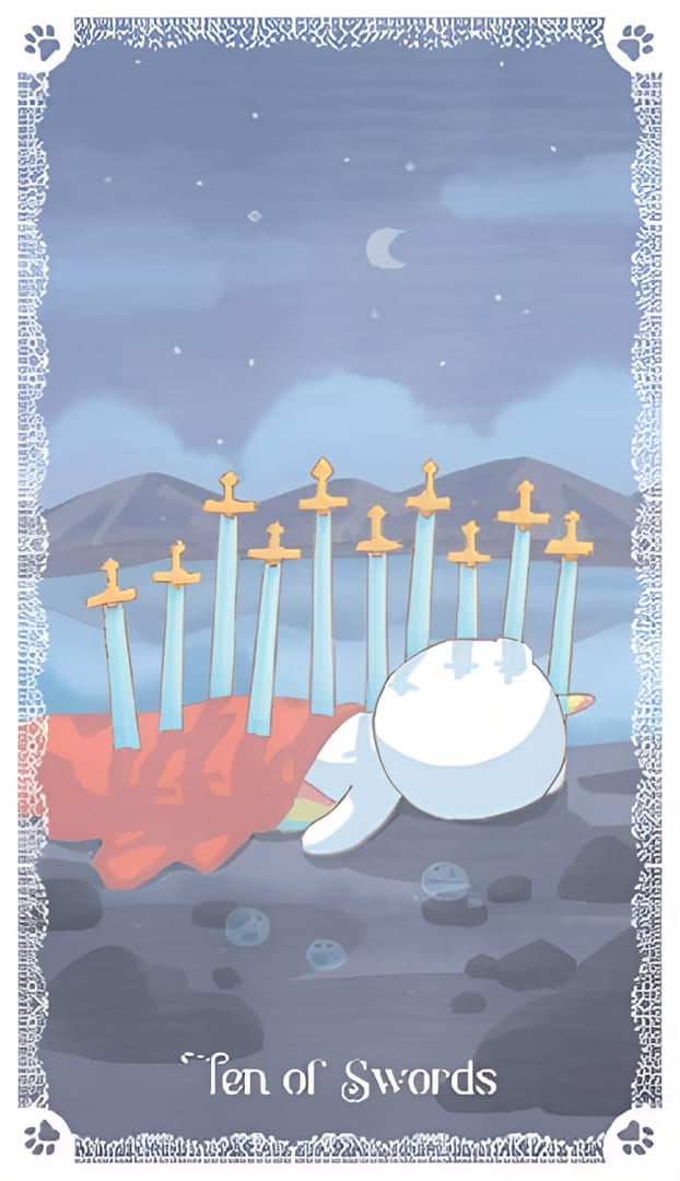 Десятка мечей — Kittycorn Tarot