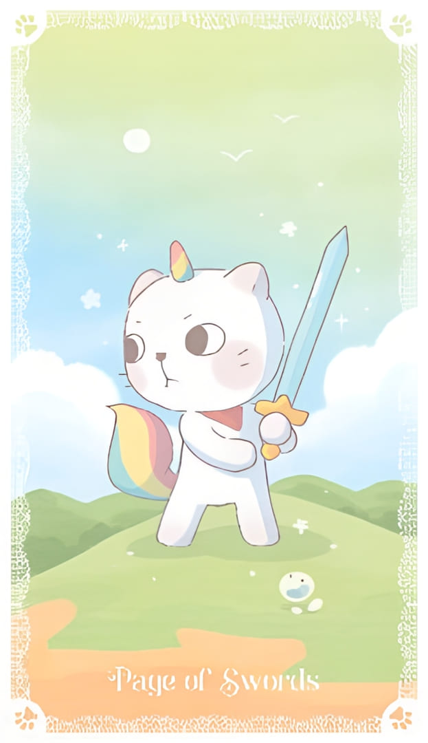 Паж мечей — Kittycorn Tarot